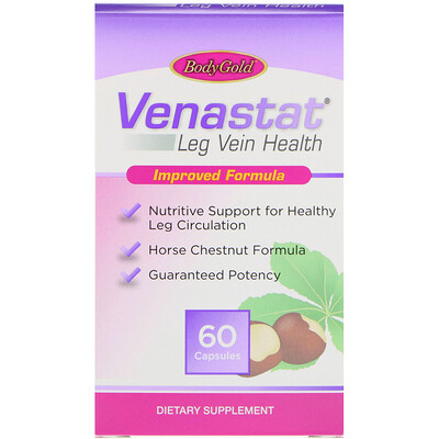 BodyGold Venastat Здоровье вен на ногах, 60 капсул