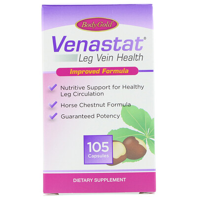 BodyGold Средство для здоровья вен ног Venastat, 105 капсул