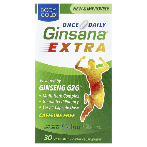 Bodygold Ginsana® Extra, Caffeine Free, 30 VegCaps