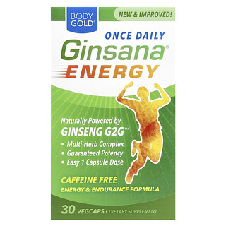 BodyGold, Ginsana® Energy, bez kofeinu, 30 VegCaps