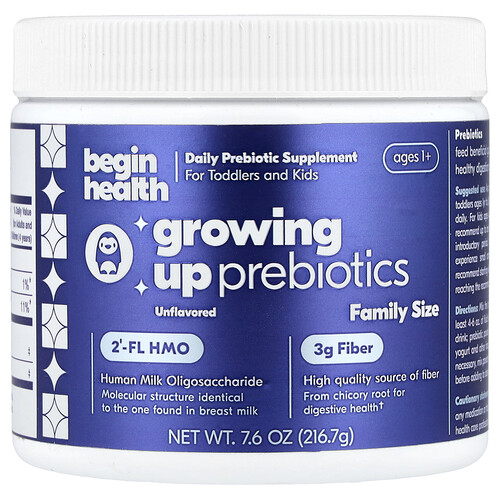 Begin Health, Kids, Growing Up Prebiotics, Präbiotika für Kinder ab 1 Jahr, geschmacksneutral, 216,7 g (7,6 oz.)