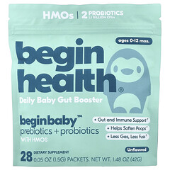 Beginbaby™, пребіотики та пробіотики, для дітей віком 0-12 місяців, без ароматизаторів, 28 пакетиків по 1,5 г (0,05 унції)