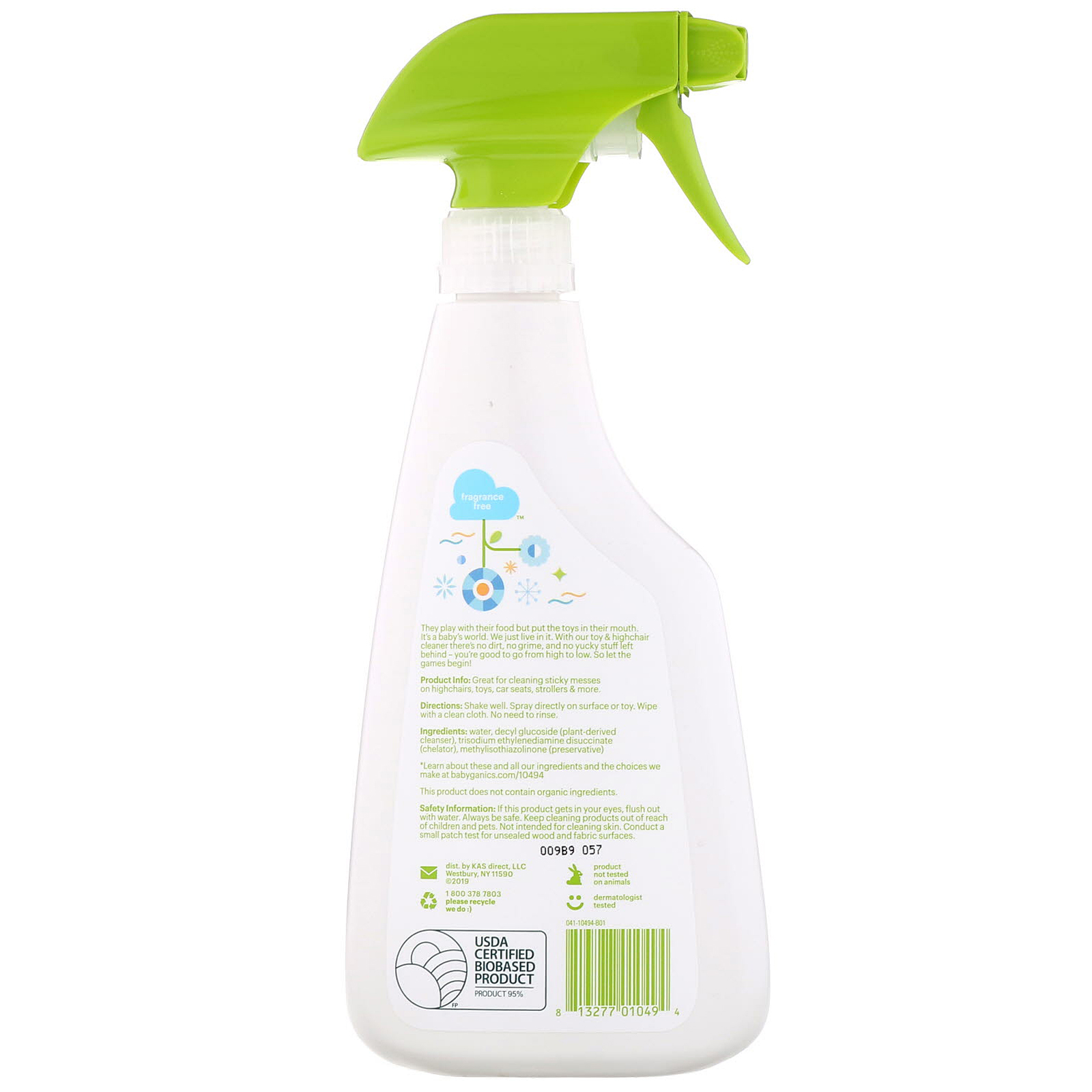 Babyganics Toy Highchair Cleaner Fragrance Free 17 Fl Oz 502