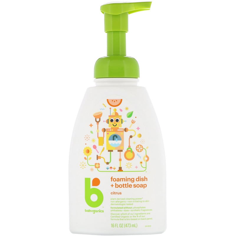 BabyGanics, Foaming Dish + Bottle Soap, Citrus, 16 fl oz (473 ml) - iHerb