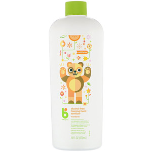 Отзывы о БэбиГаникс, Alcohol-Free Foaming Hand Sanitizer, Refill Size, Mandarin, 16 fl oz (473 ml)