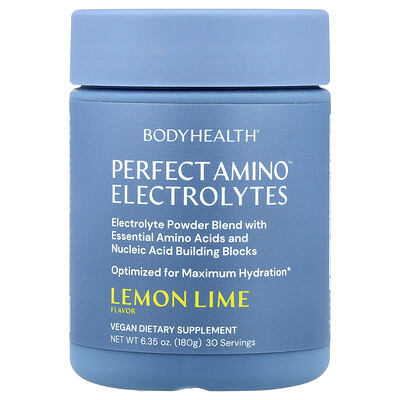 Product Image for BodyHealth, Perfect Amino Electrolytes, Lemon Lime, 6.35 oz (180 g)