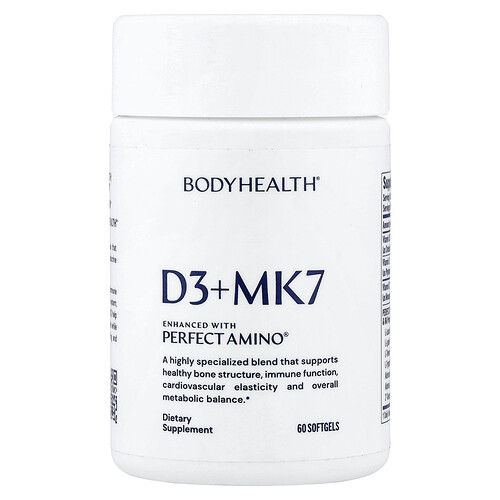 BodyHealth, D3 + MK7, 60 Weichkapseln