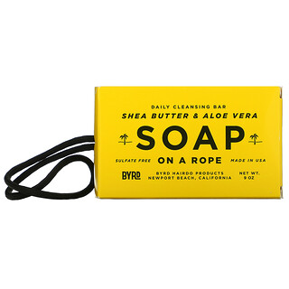Byrd Hairdo Products, Soap On A Rope, Daily Cleansing Bar, Shea Butter & Aloe Vera, 9 oz