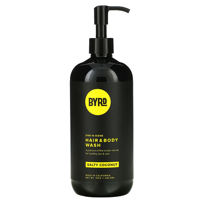 Купить Byrd Hairdo Products One-N-Done, гель для душа и волос, с соленым кокосом, 443, 6 мл (15 унций)