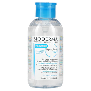 Bioderma, Hydrabio H2O, увлажняющий раствор мицелл для снятия макияжа, 500 мл (16,7 жидк. Унции)