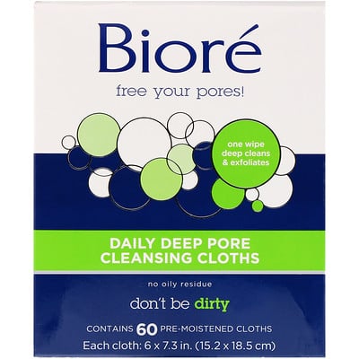 Купить Biore Влажные салфетки для ежедневного глубокого очищения пор, 60 шт.