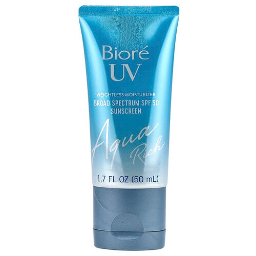 Photos - Cream / Lotion Biore , UV Aqua Rich, Weightless Moisturizer, SPF 50 , 1.7 fl oz  BIE-28686 (50 ml)