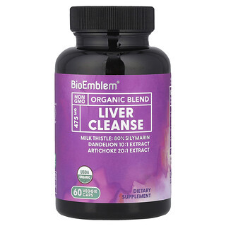 BioEmblem, Organic Blend, Liver Cleanse, Bio-Mischung, Leberreinigung, 60 vegetarische Kapseln