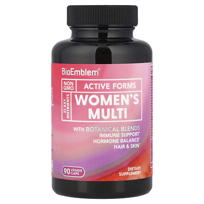BioEmblem, Suplemento multivitamínico para mujeres, 90 cápsulas vegetales