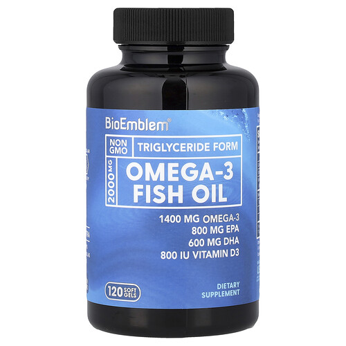 Bioemblem Omega-3 Fish Oil, 120 Soft Gels