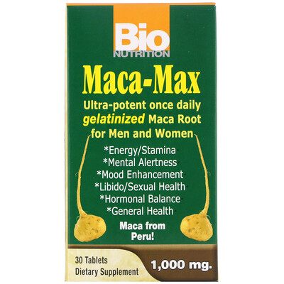 Bio Nutrition Maca Max, 1,000 мг, 30 таблеток