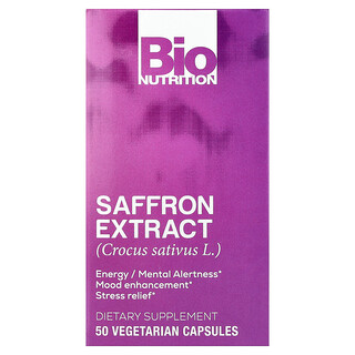 Bio Nutrition, Extracto de azafrán, 50 cápsulas vegetales (88,5 mg por cápsula)