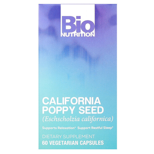 Bio Nutrition California Poppy Seed, 500 mg , 60 Vegetarian Capsules