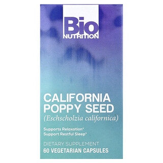 Bio Nutrition, Semente de Papoula da Califórnia, 60 Cápsulas Vegetarianas (500 mg por Cápsula)