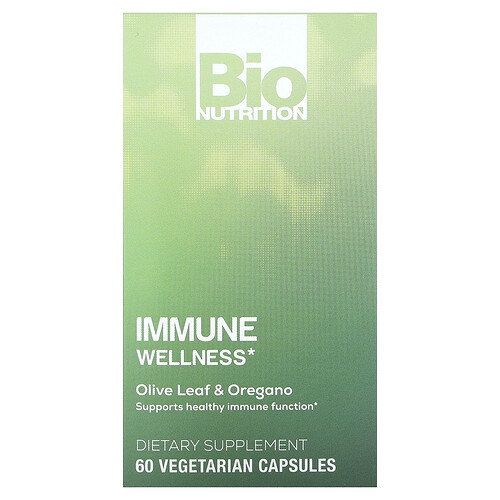 Bio Nutrition, Immune Wellness, Olivenblatt und Oregano, 60 vegetarische Kapseln