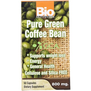 Bio Nutrition, Grain de café vert pur, 800 mg, 50 Capsules