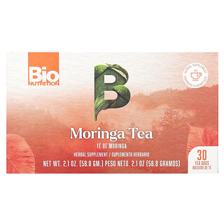 Bio Nutrition, Chá Moringa, Sem Cafeína, 30 Saquinhos de Chá, 58,8 g (2,1 oz)