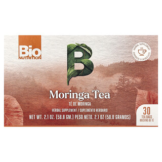 Bio Nutrition, Té de moringa, Sin cafeína, 30 bolsitas de té, 58,8 g (2,1 oz)