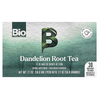 Bio Nutrition, Té de raíz de diente de león, Sin cafeína, 30 bolsitas de té sin blanquear, 58,8 g (2,1 oz)