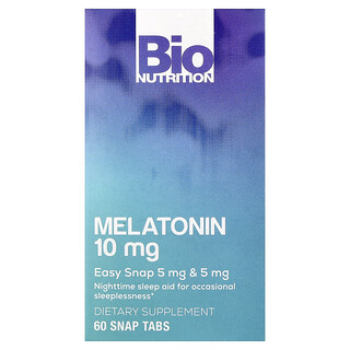 Bio Nutrition, Melatonină, 10 mg, 60 Snap Tabs