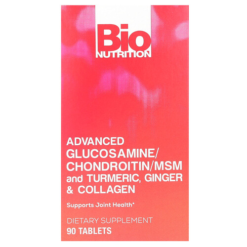 Bio Nutrition Advanced Glucosamine/Chondroitin/MSM and Turmeric, Ginger & Collagen, 90 Tablets