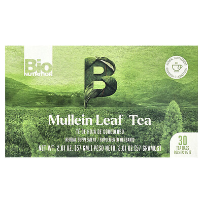 Bio Nutrition, Té de hoja de gordolobo, Sin cafeína, 30 bolsitas de té, 57 g (2,01 oz)