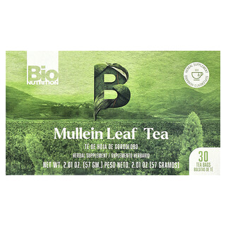 Bio Nutrition, Чай из листьев коровяка, без кофеина, 30 чайных пакетиков, 57 г (2,01 унции)