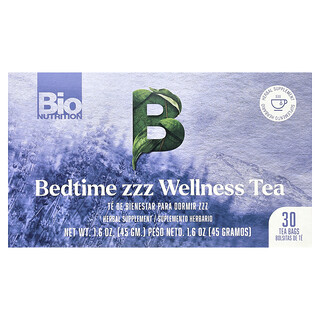 Bio Nutrition, Před spaním ZZZ Wellness čaj, bez kofeinu, 30 čajových sáčků, 45 g