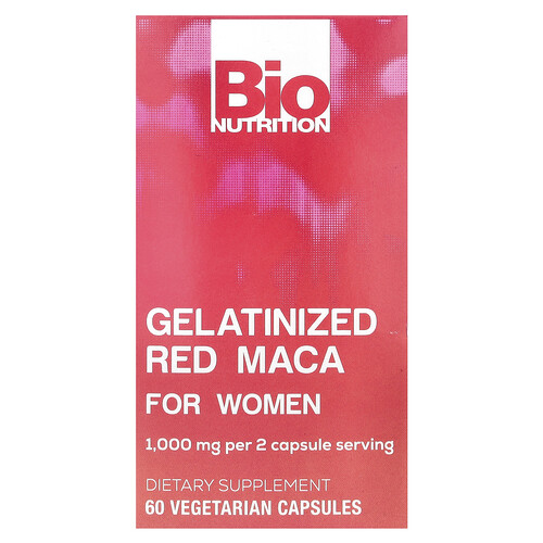 Bio Nutrition Gelatinized Red Maca For Women, 60 Vegetarian Capsules (500 mg per Capsule)