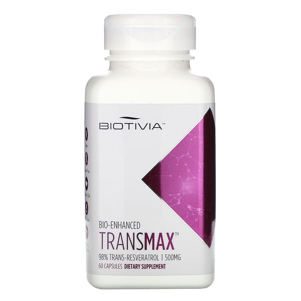 Transmax, 98% Trans-Resveratrol, 500 mg, 60 Capsules