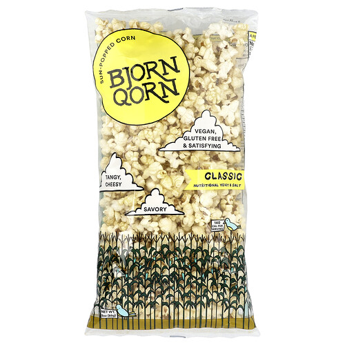 Bjornqorn Sun-Popped Corn, Classic, 3 oz (85 g)