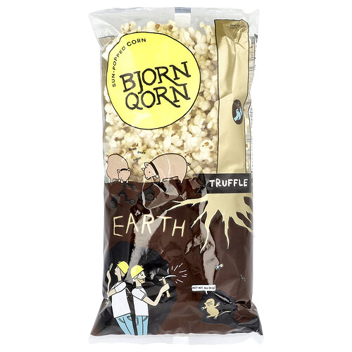 Bjornqorn Sun-Popped Corn, Earth Truffle, 3 oz (85 g)