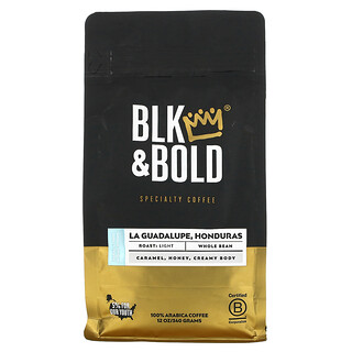 BLK & Bold, 特种咖啡，全豆磨，轻度烘焙，洪都拉斯拉瓜达卢佩，12 盎司（340 克）