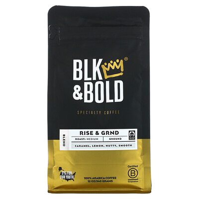 Купить BLK & Bold Specialty Coffee, молотый, средний, рост и GRND, 12 унций (340 г)