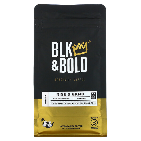 Specialty Coffee, Ground, Medium, Rise & GRND, 12 oz (340 g)