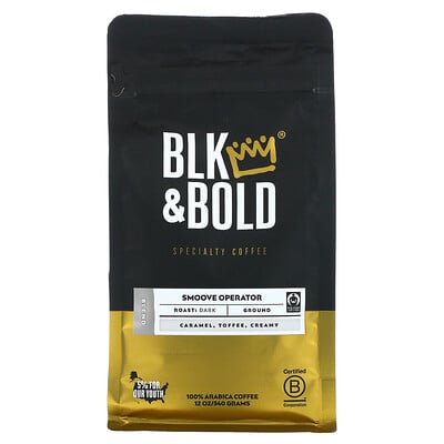BLK & Bold Specialty Coffee, Ground, Medium, Smooth Operator, 12 oz (360 g)  - купить со скидкой