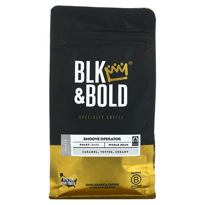 Купить BLK & Bold Specialty Coffee, Whole Bean, Medium, Smooth Operator, 12 oz (340 g)