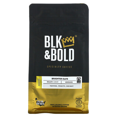 Купить BLK & Bold Specialty Coffee, Ground, Medium, Brighter Days, 12 oz (340 g)