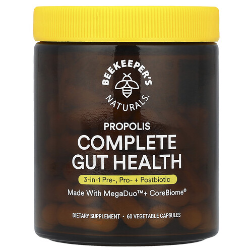 Beekeeper's Naturals Propolis Complete Gut Health, 60 Vegetable Capsules