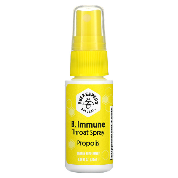 Beekeeper's Naturals, B. Immune, Propolis Throat Spray, 1.06 fl oz (30 ml)