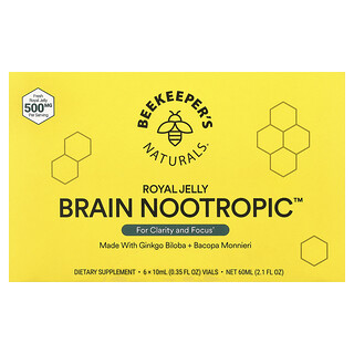Beekeeper's Naturals, Royal Jelly Brain Nootropic™, 6 ampoules, 10 ml pièce