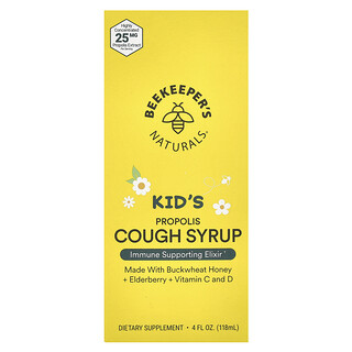 Beekeeper's Naturals, Jarabe para la tos con propóleo para niños, 118 ml (4 oz. líq.)