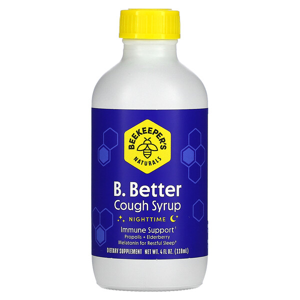 Beekeeper's Naturals, B.Better, Cough Syrup, Nighttime, 4 fl oz (118 ml