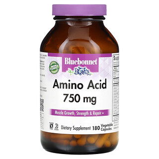 Bluebonnet Nutrition, Aminoácidos, 750 mg, 180 cápsulas vegetales
