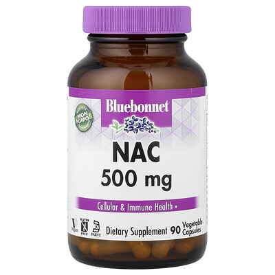 Bluebonnet Nutrition, NAC, 500 mg, 90 Cápsulas Vegetales